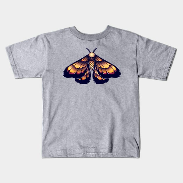 Skull Moth Kids T-Shirt by CMcIlraith